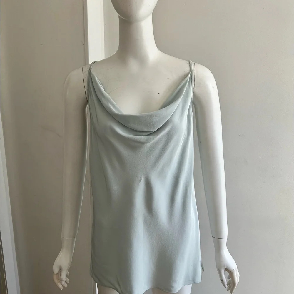 Derek Lam 100% Silk Cowl Neck Blouse Cami Top Sz 10 NWT Quiet Luxury Minimalist - Picture 2 of 11